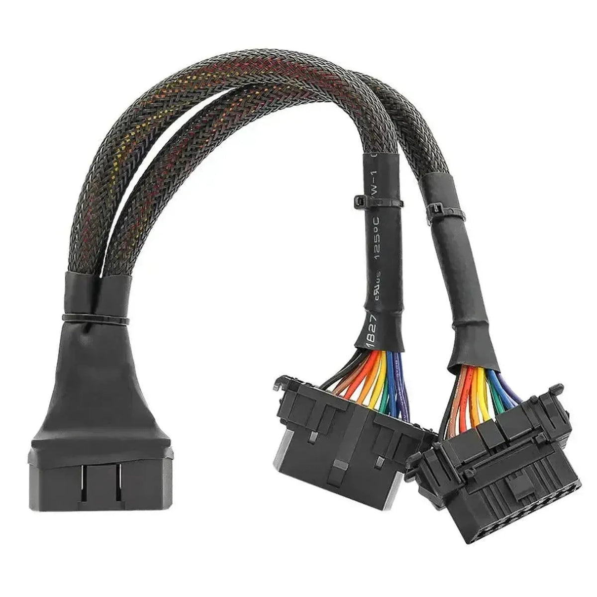 16-pinowy nylonowy kabel przedłużający i rozdzielacz OBD2, 2-częściowy (30 cm) | Interface
