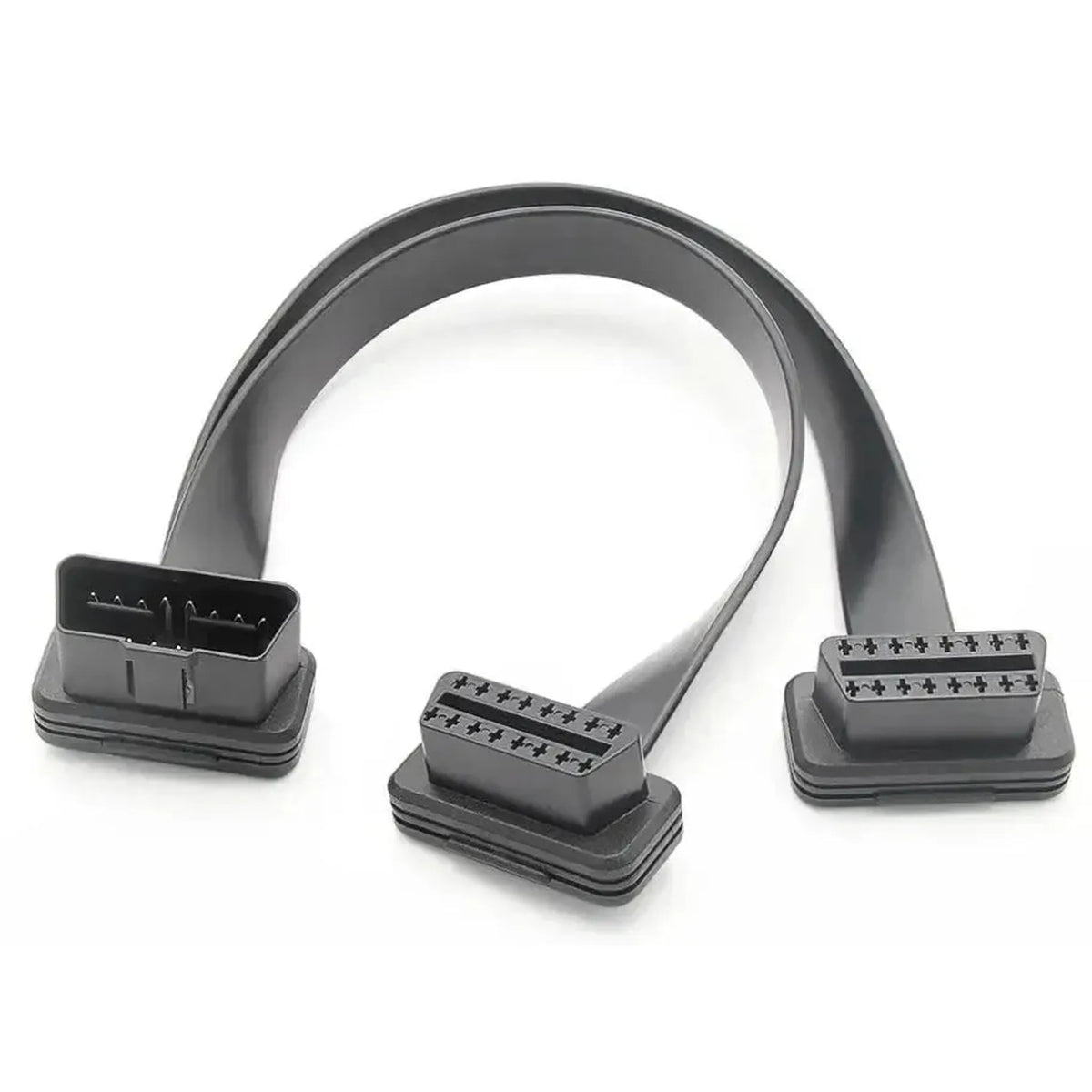 Kabel rozszerzający i splitter OBD2 16-pinowy płaski 2-częściowy (30 cm) | Interface
