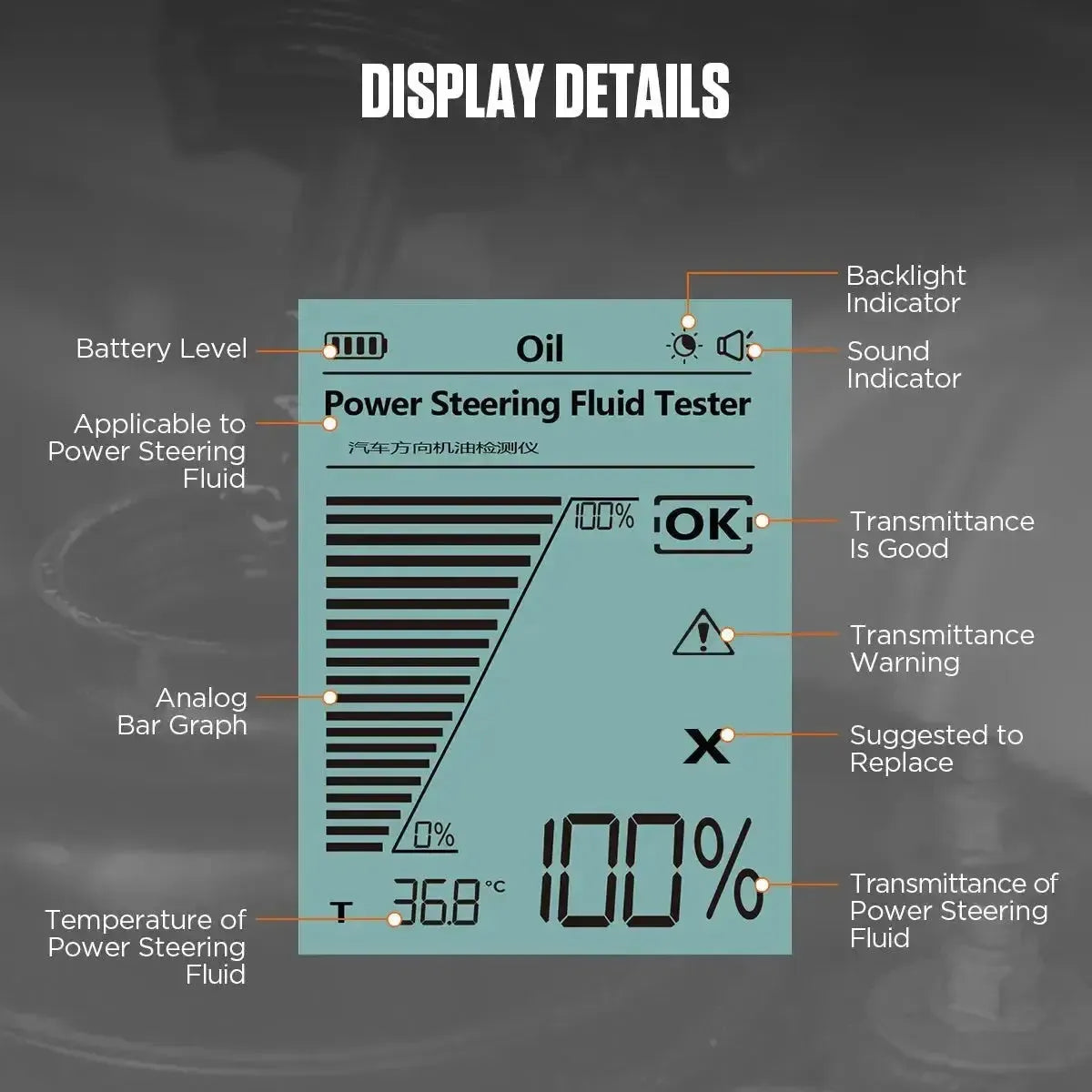 Autool AS507 | Tester płynu wspomagania kierownicy