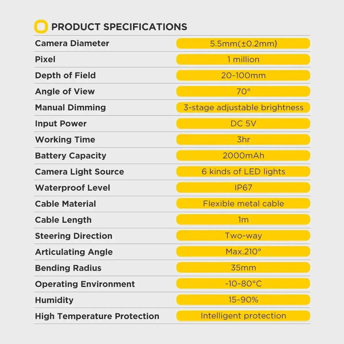 Autool SVB305 | Kamera inspekcyjna (6.35 mm)