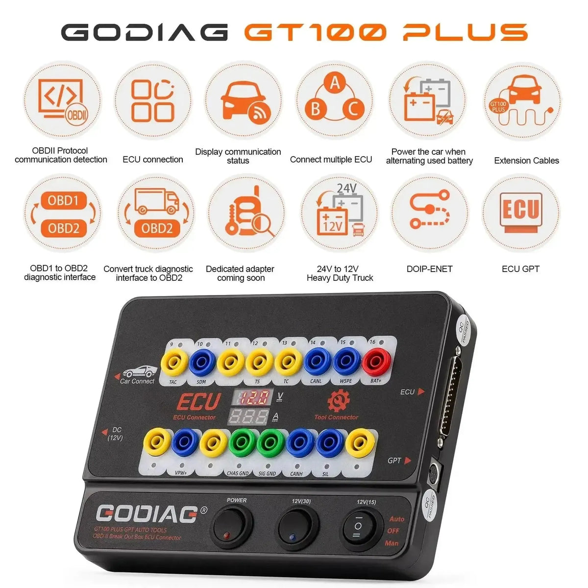 GoDiag GT100 Plus | Skrzynka diagnostyczna | Akcesoria