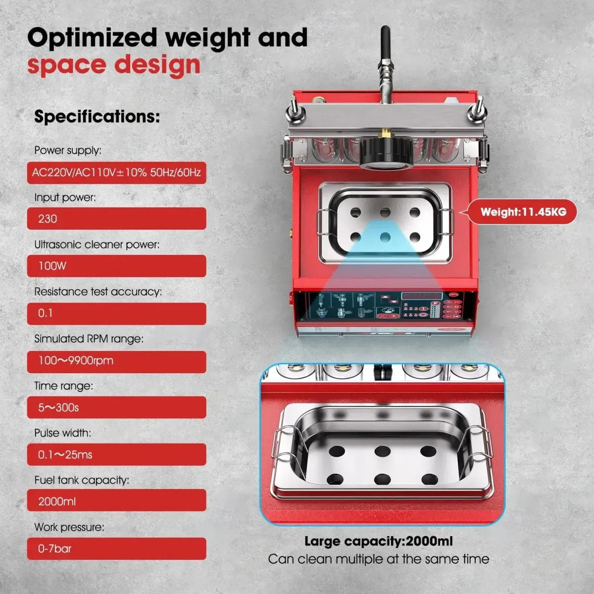 Ancel AJ400 GDI Benzynowy Tester Wtryskiwaczy