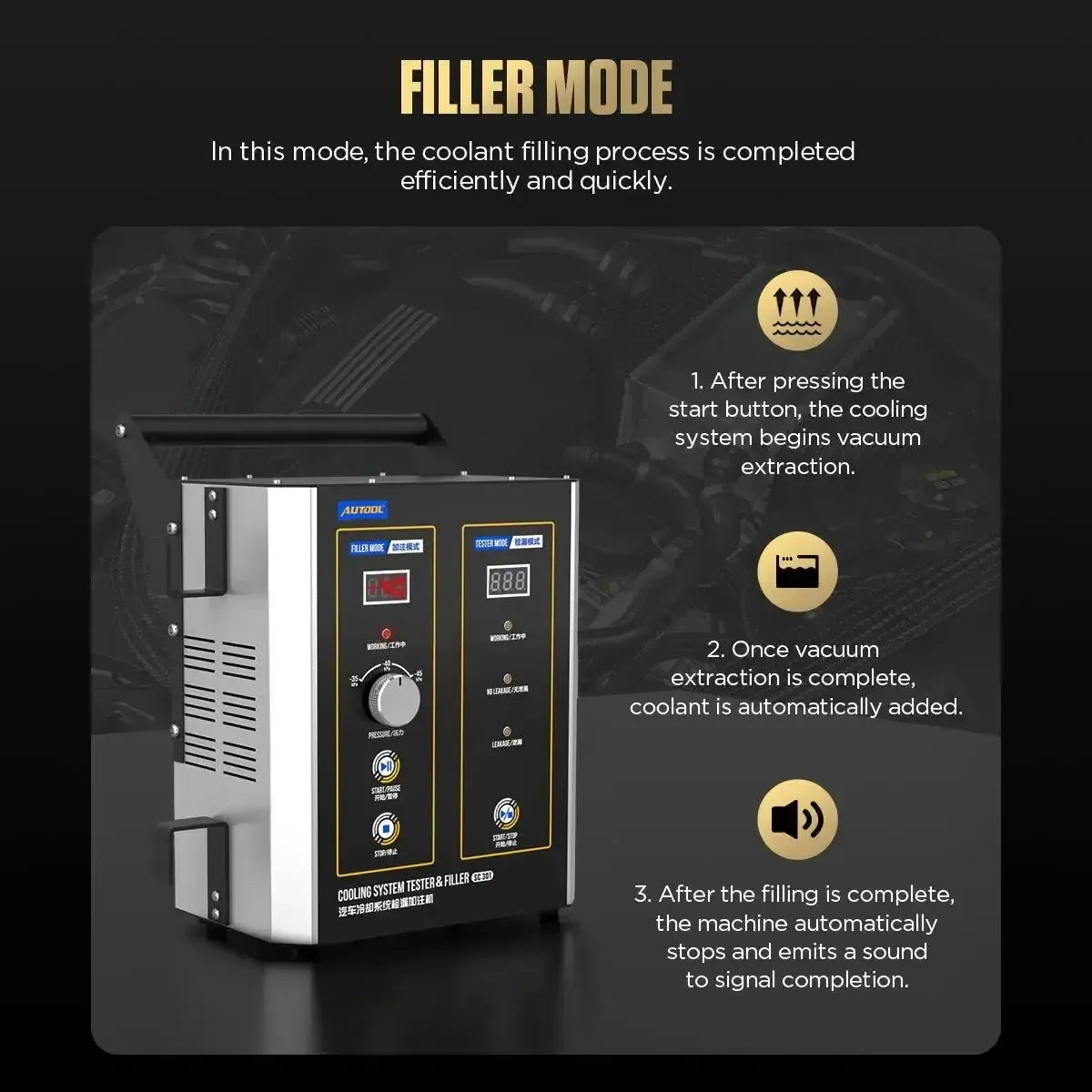 Autool SC301 | Tester płynu chłodzącego i odpowietrzacz