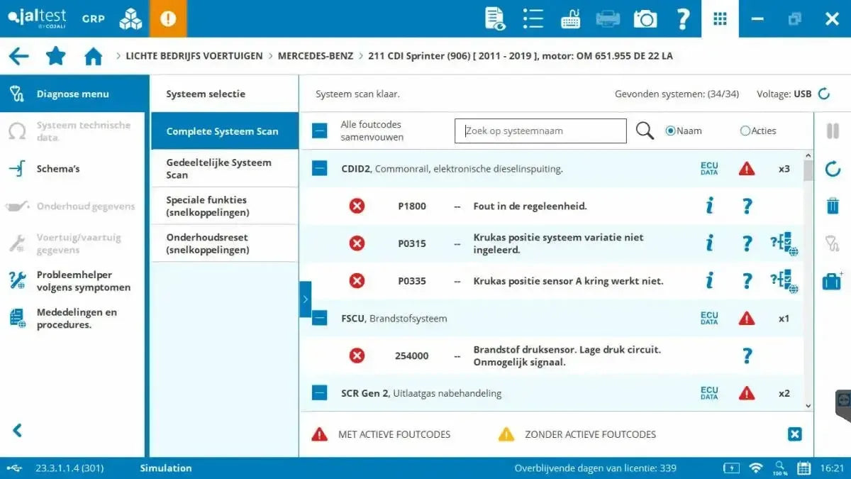 Jaltest LCV (Lekki pojazd użytkowy) Tester diagnostyczny