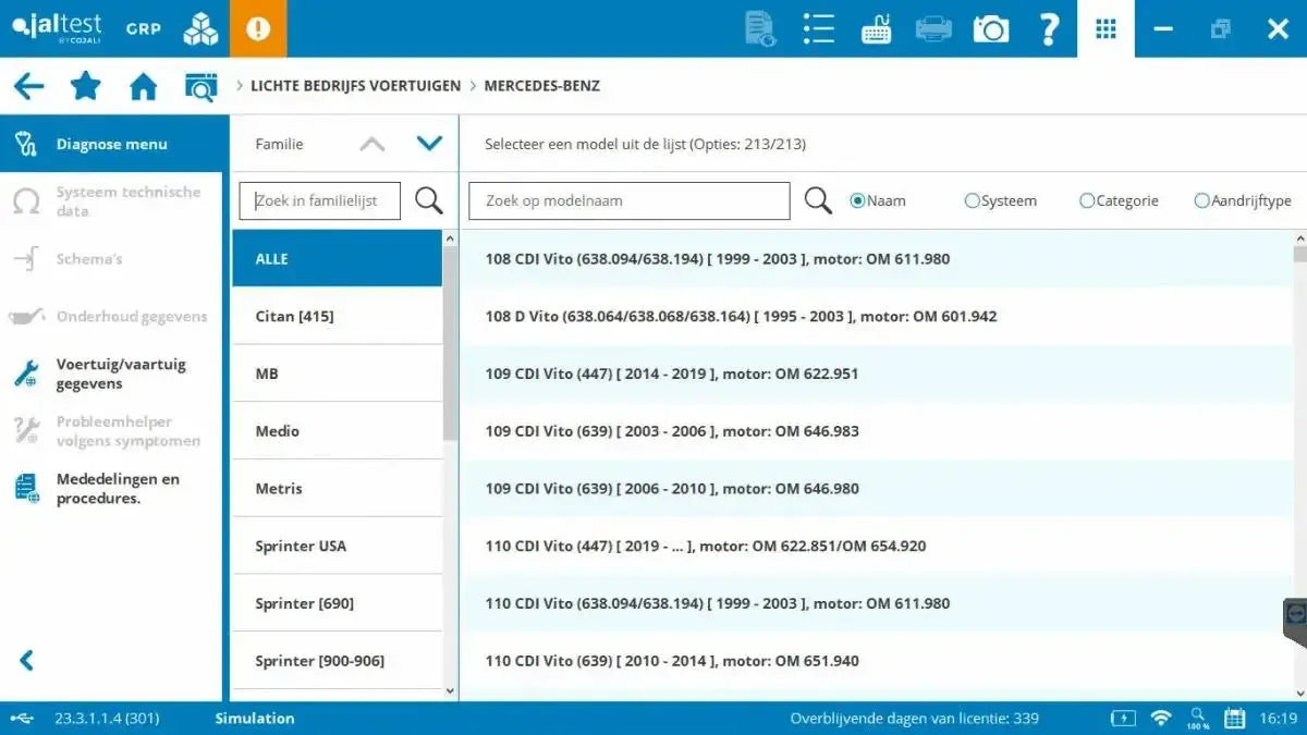 Jaltest LCV (Lekki pojazd użytkowy) Tester diagnostyczny
