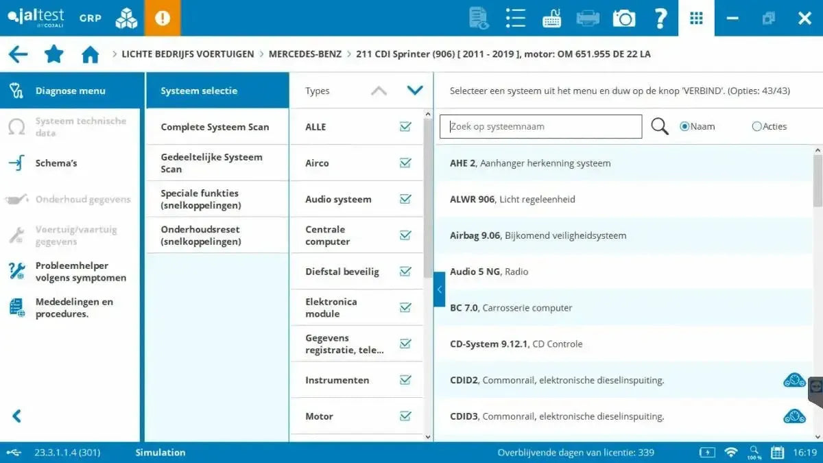 Jaltest LCV (Lekki pojazd użytkowy) Tester diagnostyczny