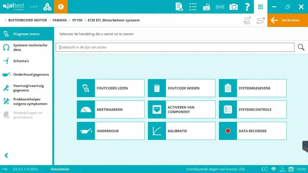 Jaltest Marine (Zewnętrzny silnik zaburtowy) Tester diagnostyczny