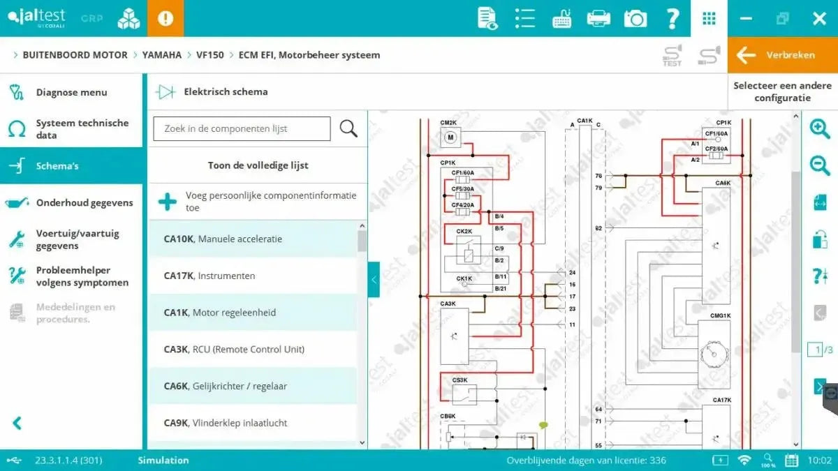 Jaltest Marine (Zewnętrzny silnik zaburtowy) Tester diagnostyczny
