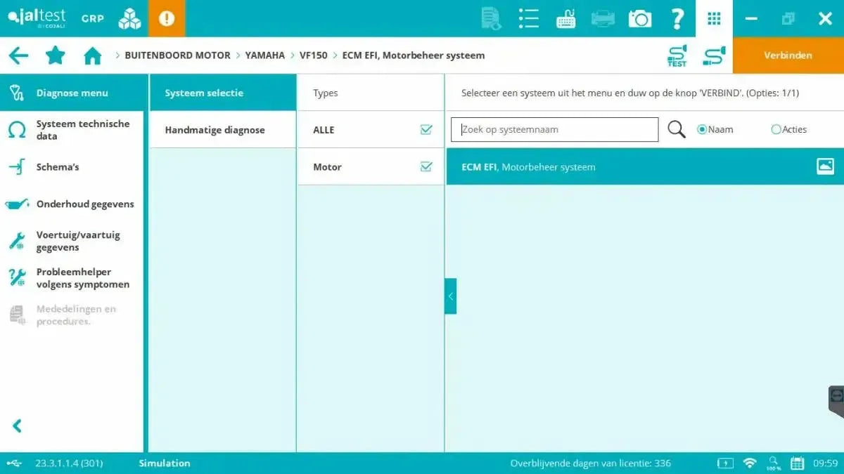 Jaltest Marine (Zewnętrzny silnik zaburtowy) Tester diagnostyczny