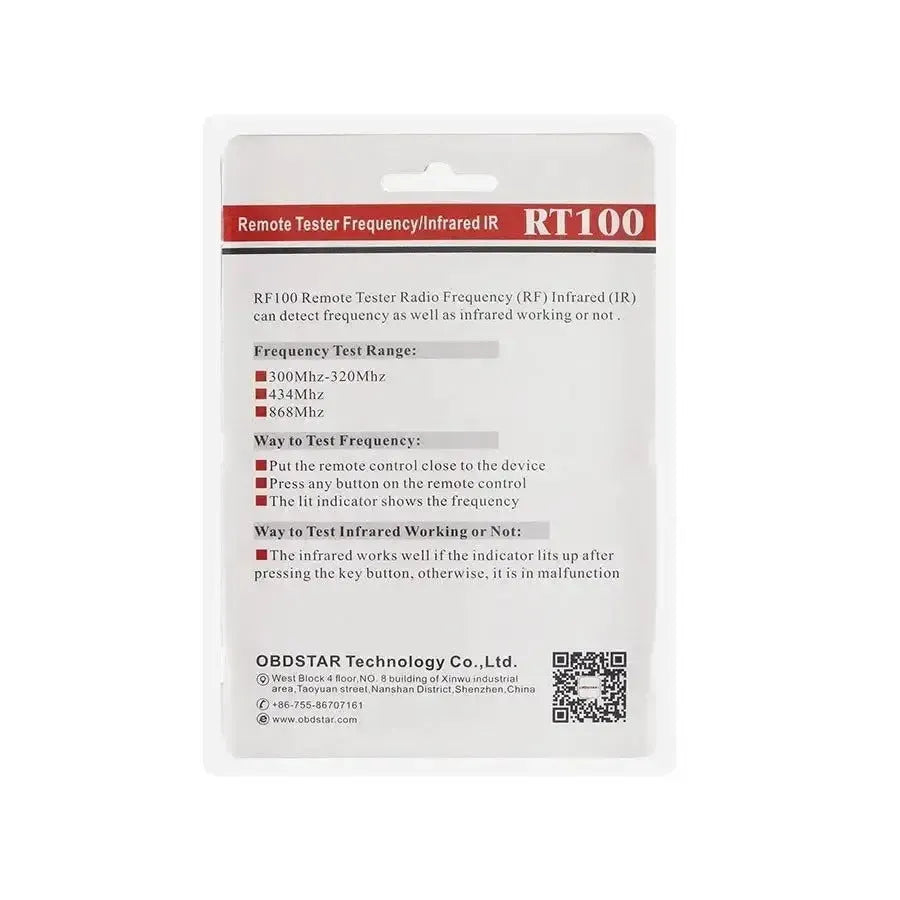 OBDSTAR RT100 | Tester częstotliwości klucza - podczerwień