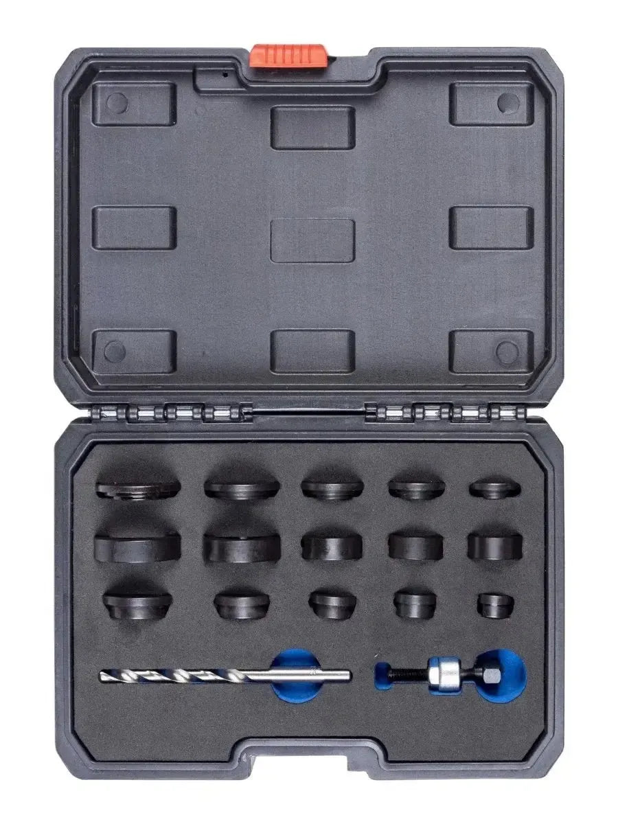 VT18181 | Zestaw do wiercenia otworów na czujniki parkowania i soczewki (17-częściowy)