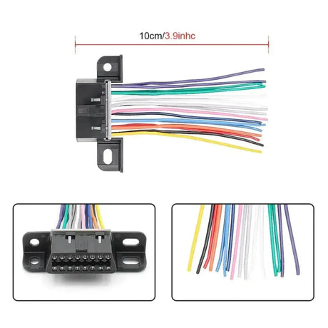 16-pinowy port OBD2 (gniazdo) z 16 otwartymi przewodami końcowymi (10 cm) | Akcesoria