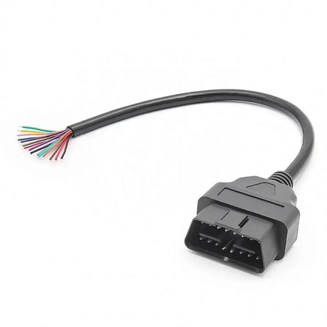 16-pinowy wtyk OBD2 (męski) z 16 otwartymi końcówkami kabli – 30 cm