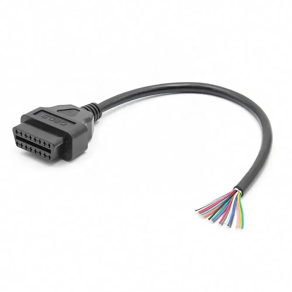 16 Pinów Złącze OBD2 Gniazdo Żeńskie Z 16 Otwartymi Końcowymi Kabli Adapter 30 cm
