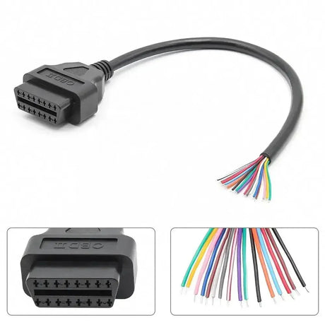 16 Pinów Złącze OBD2 Gniazdo Żeńskie Z 16 Otwartymi Końcowymi Kabli Adapter 30 cm