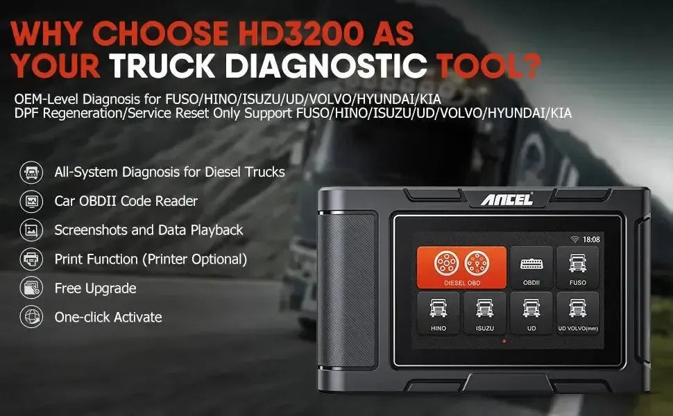 Ancel HD3200 Ciężarówka Tester diagnostyczny