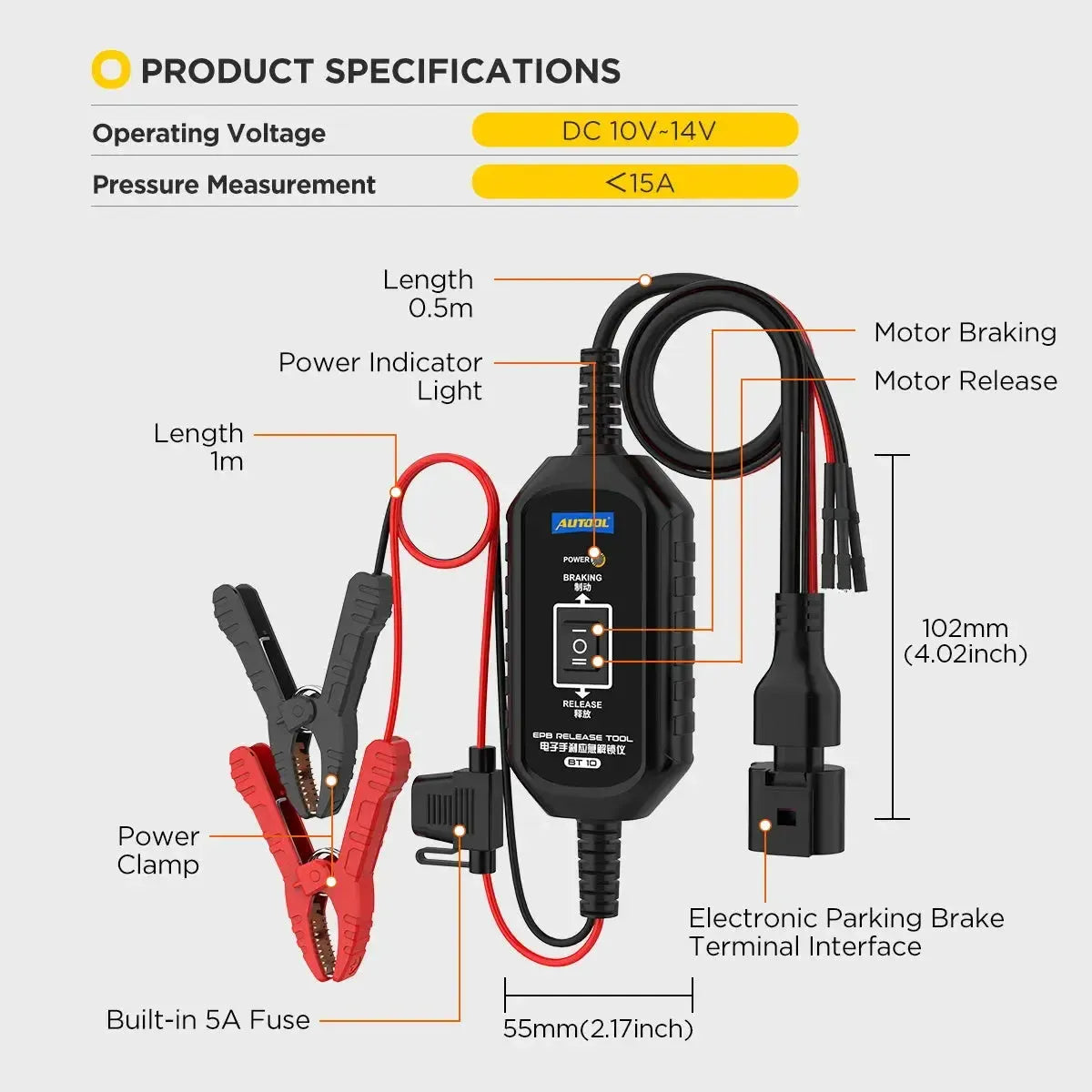 Autool BT10 | Elektroniczne narzędzie do odblokowywania hamulca postojowego