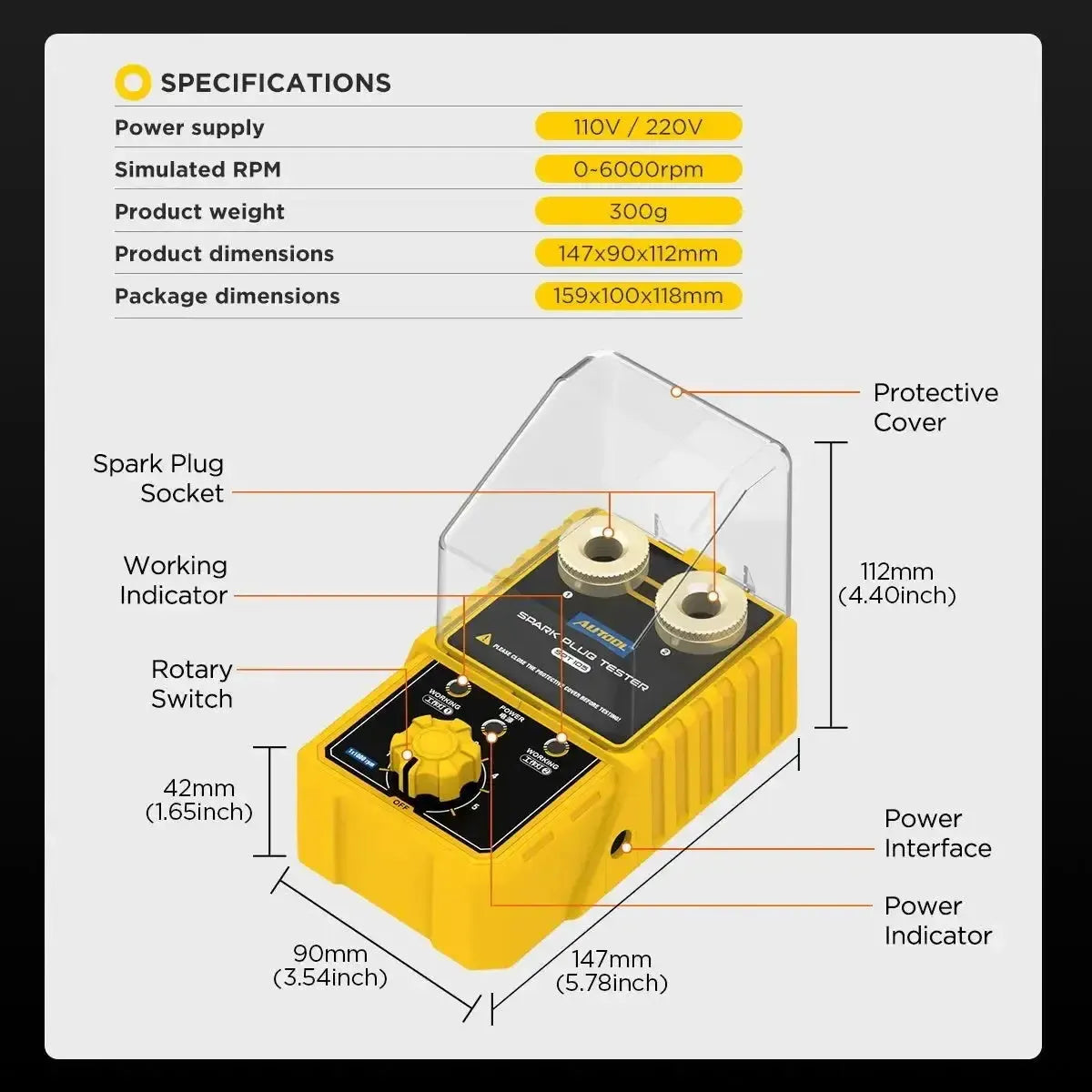 Autool SPT105 | Tester świec zapłonowych