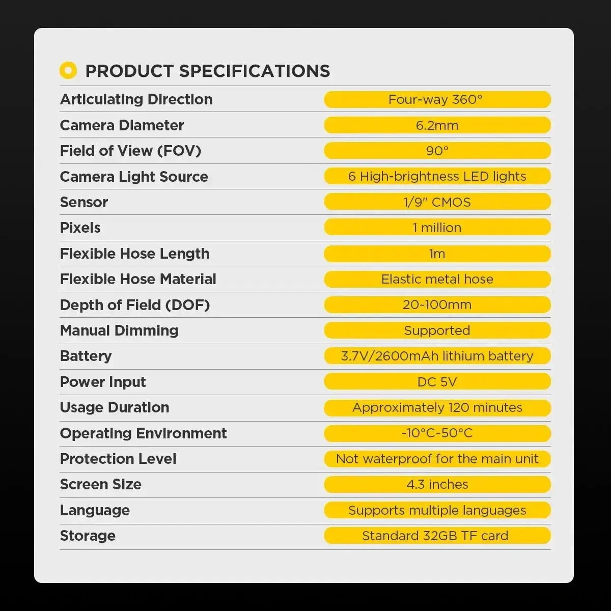 Autool SVB308 | Kamera inspekcyjna (6.2 mm)