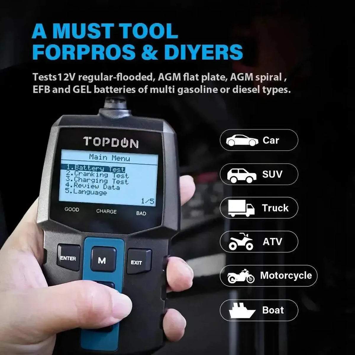 Topdon BT100 | Tester akumulatorów