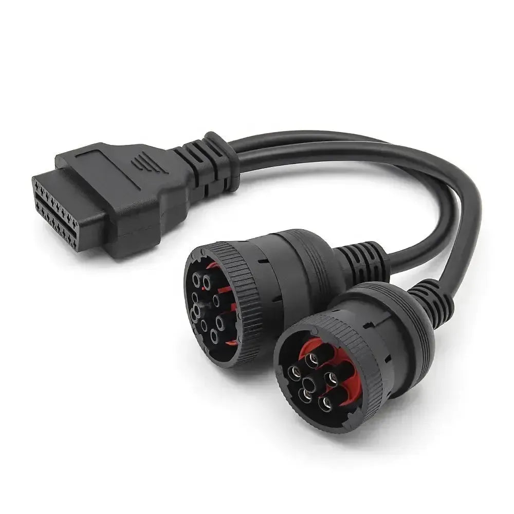 Uniwersalny 6-pinowy J1708 + 9-pinowy J1939 - 16-pinowy OBD2 Kabel adapter do pojazdów użytkowych i roboczych