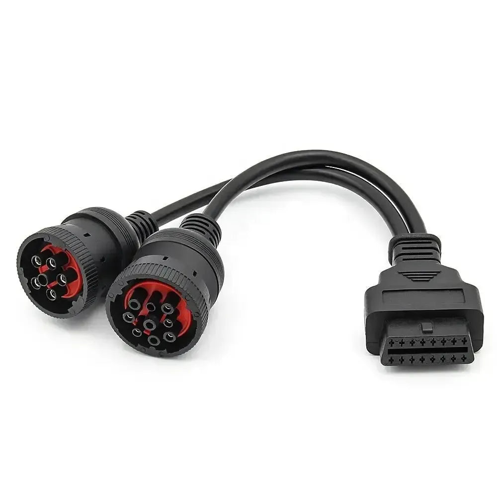 Uniwersalny 6-pinowy J1708 + 9-pinowy J1939 - 16-pinowy OBD2 Kabel adapter do pojazdów użytkowych i roboczych
