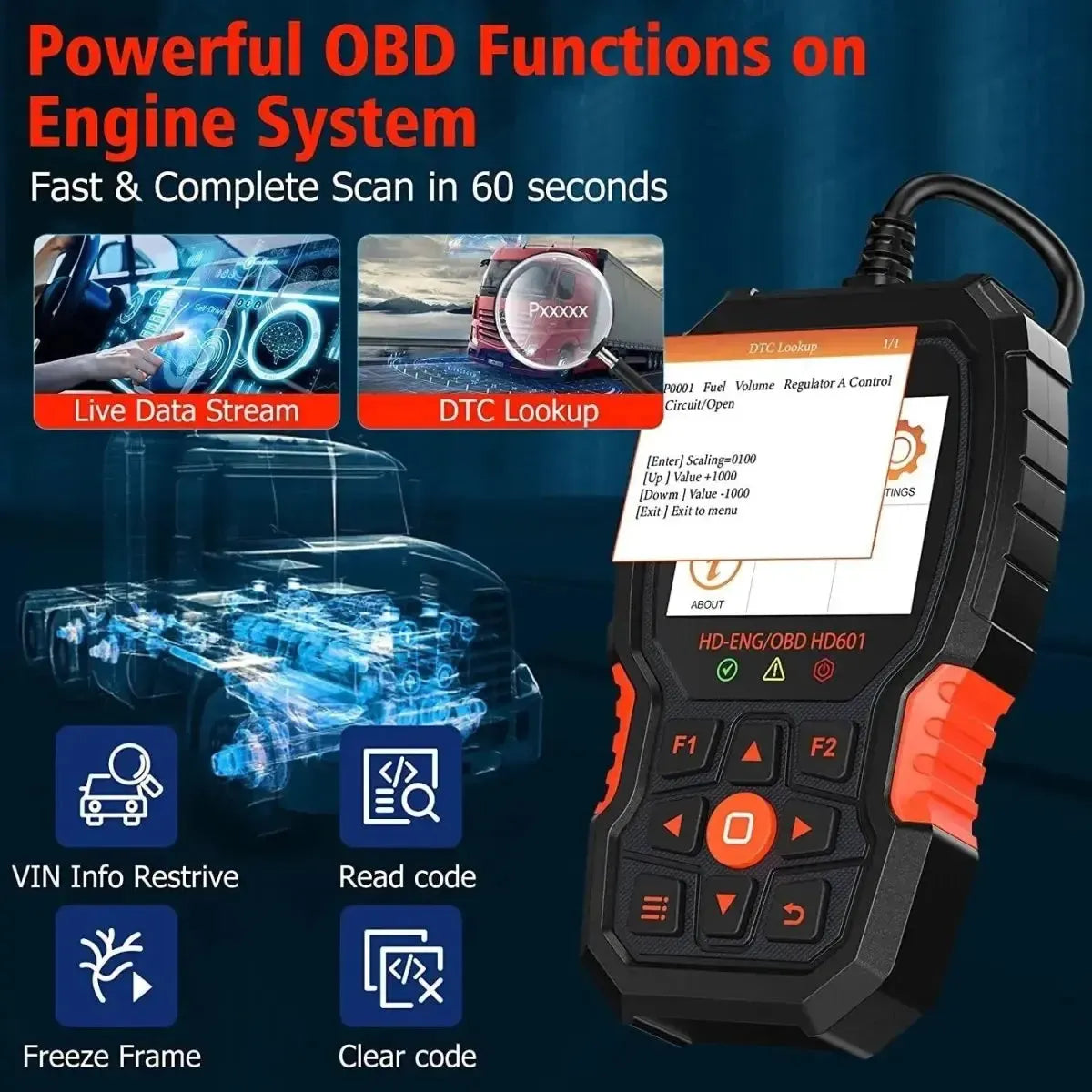 Ancel HD601 Ciężarówka Tester diagnostyczny