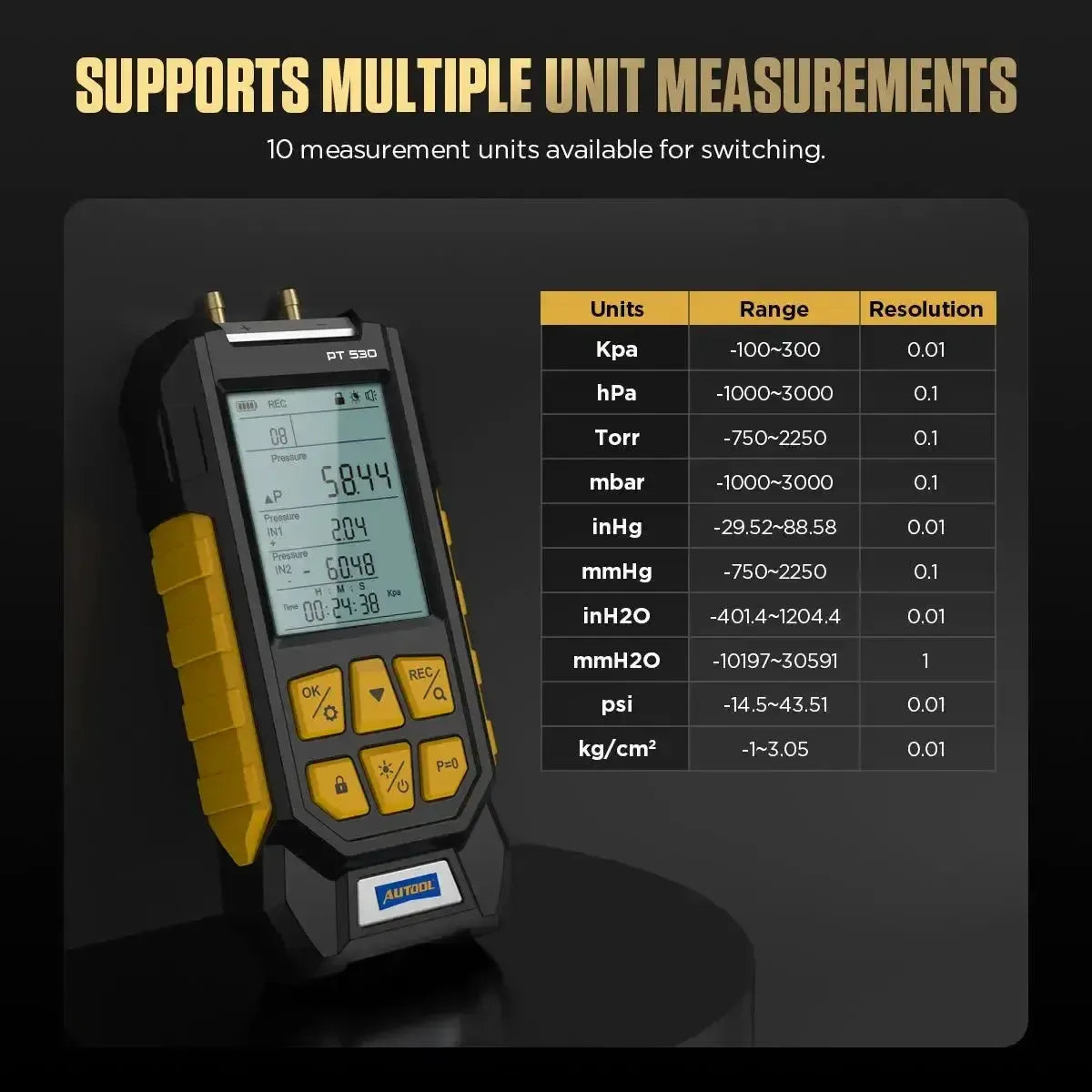 Autool PT530 tester ciśnienia powietrza