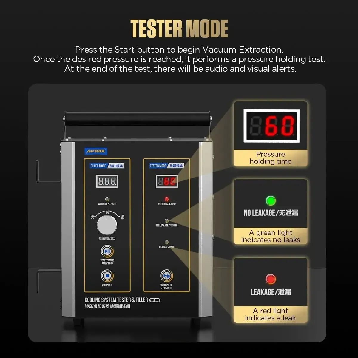 Autool SC301 Tester płynu chłodzącego i odpowietrzacz