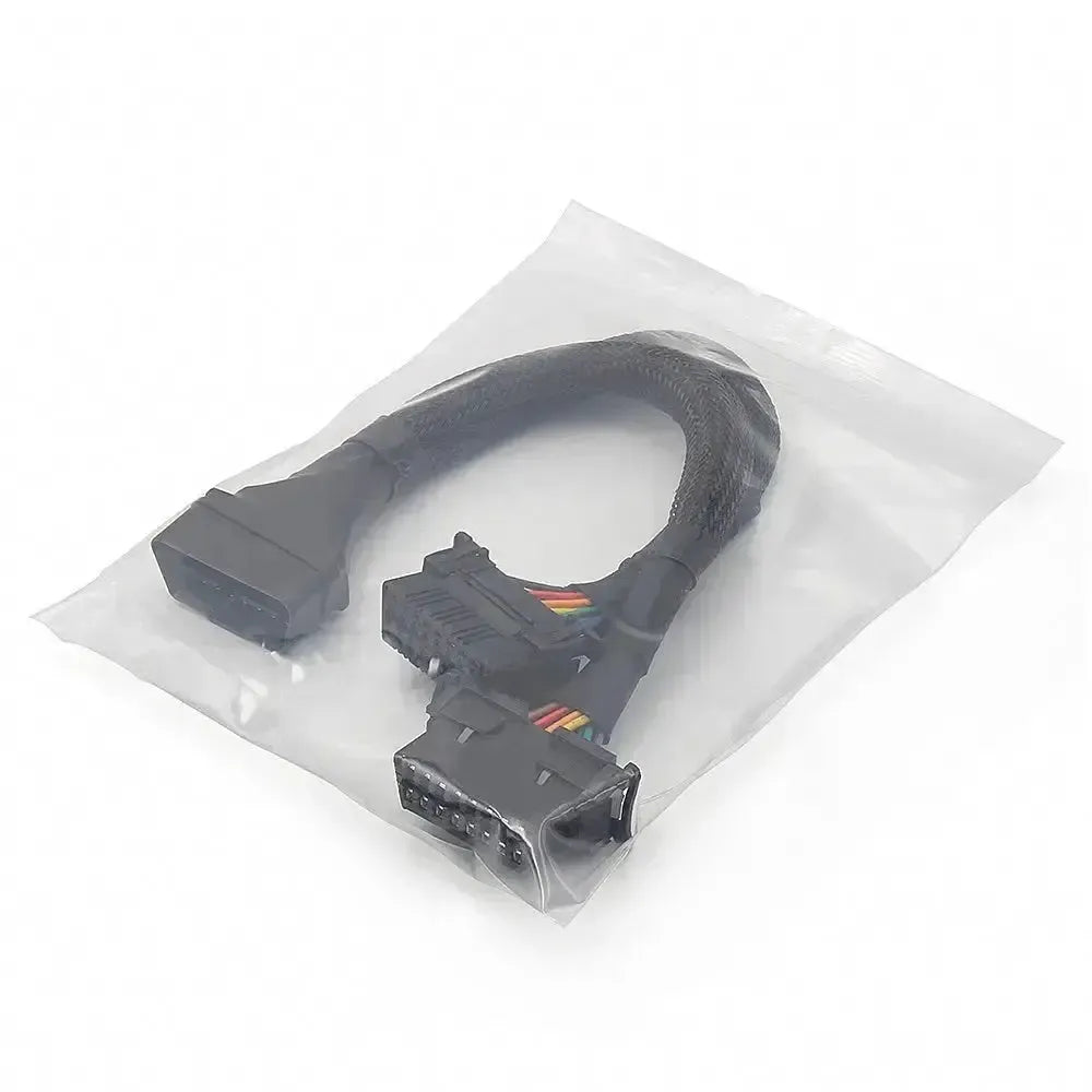 Uniwersalny 16-pinowy nylonowy kabel przedłużający i rozdzielający OBD2 2-częściowy (30 cm)