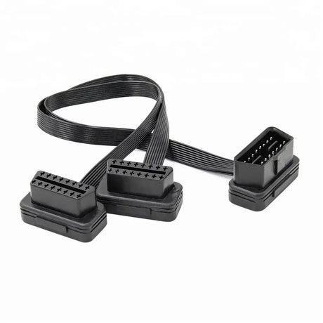 Uniwersalny płaski 16-pinowy przedłużacz i rozdzielacz OBD2 2-częściowy (30 cm)