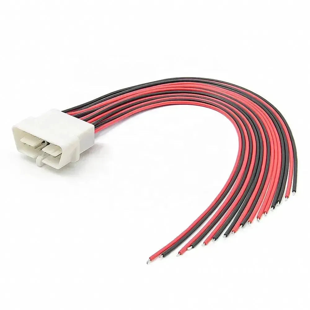 Uniwersalna 16-pinowa wtyczka OBD2 (męska) z 16 otwartymi końcówkami kabli – 30 cm
