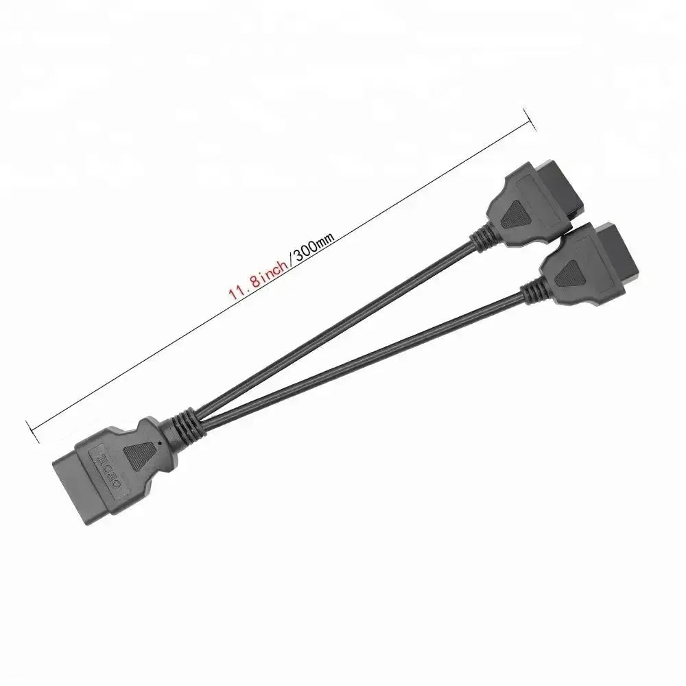 Uniwersalny 16-pinowy przedłużacz rozdzielacz OBD2 2-częściowy (30 cm)