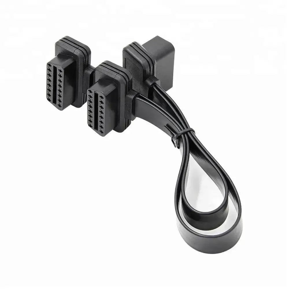 Uniwersalny pełny 16-pinowy płaski przedłużacz i rozdzielacz OBD2 2-częściowy (30 cm)