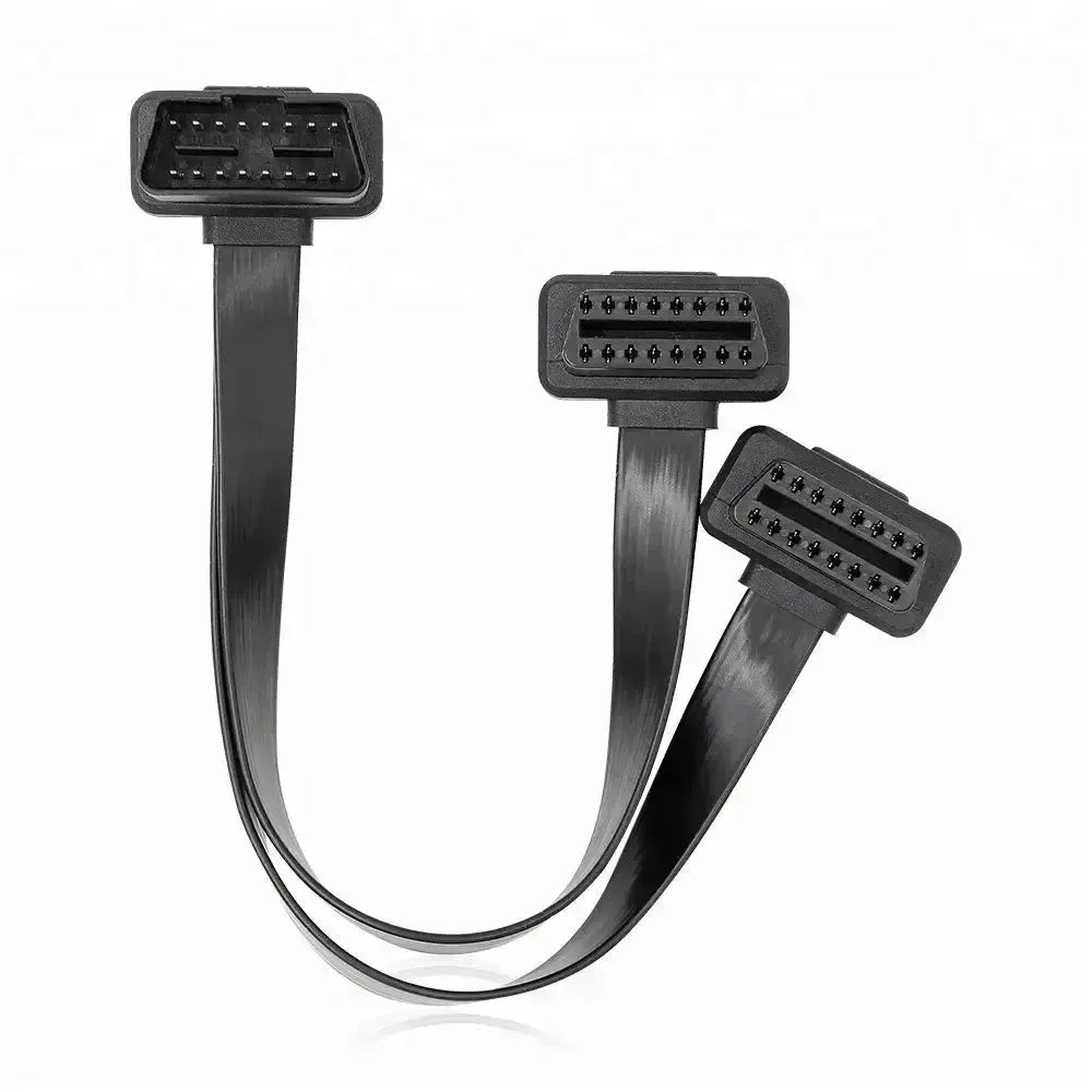 Uniwersalny pełny 16-pinowy płaski przedłużacz i rozdzielacz OBD2 2-częściowy (30 cm)